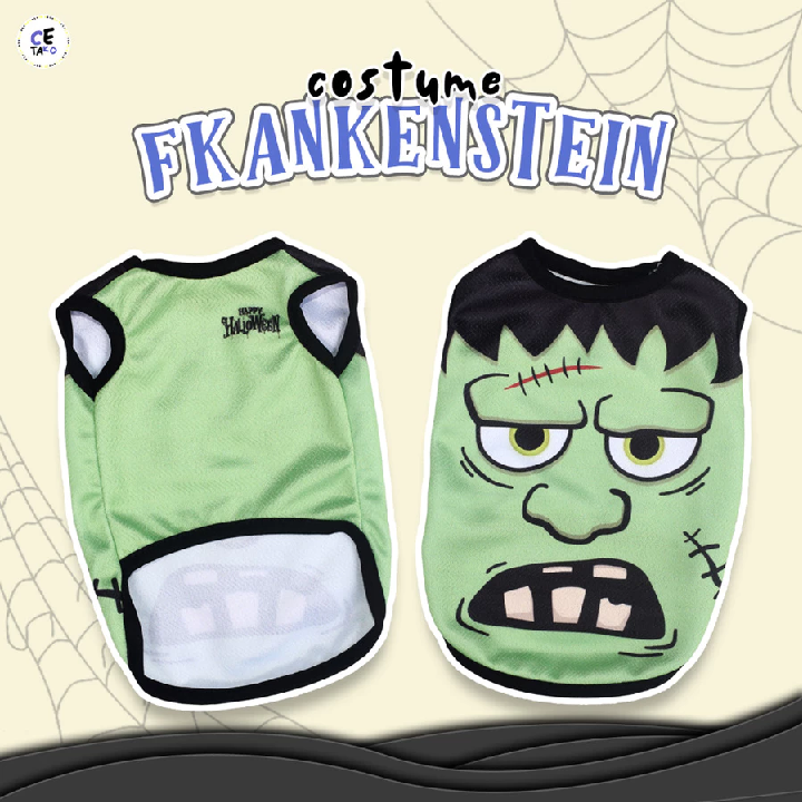 Baju Kucing Lucu Kostum Halloween Frankenstein Untuk Peliharaan Kucing Kelinci Monyet Anak Kambing Anjing Size Jumbo